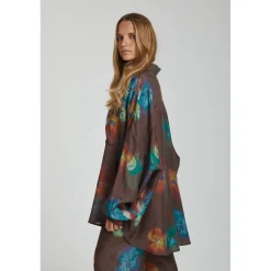 Hot Summi Summi LS Oversized Shirt - Pansy Drip