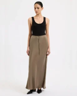 New Nude Lucy Seshni Tencel Maxi Skirt - Chestnut