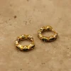 Hot Love From Lilou Amelia Hoop Earrings - Emerald / Gold