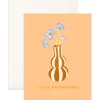 Clearance Fox & Fallow Anniversary Bubble Vase Greeting Card