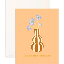 Clearance Fox & Fallow Anniversary Bubble Vase Greeting Card