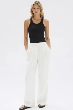 New Assembly Label Aria Linen Pant - Antique White