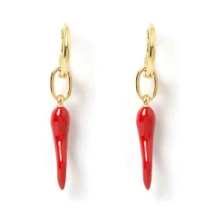 Arms of Eve Cornicello Red Double Charm Earring - Small
