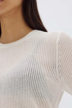 Outlet Assembly Label Belle Knit Short Sleeve Tee - Cream