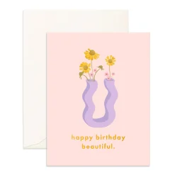 Discount Fox & Fallow Birthday Beautiful Wiggle Vase Greeting Card