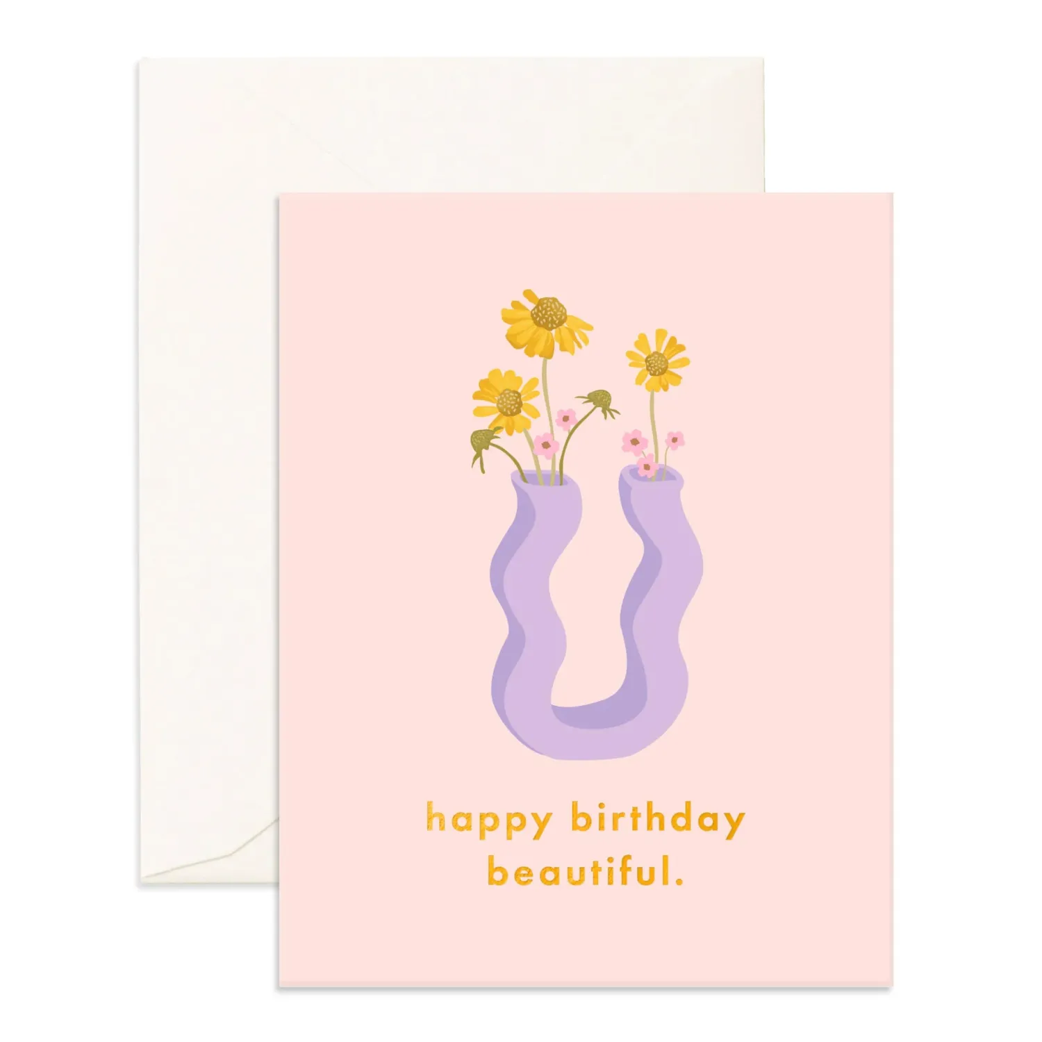 Discount Fox & Fallow Birthday Beautiful Wiggle Vase Greeting Card