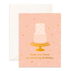Hot Fox & Fallow Birthday Cake Daisies Greeting Card
