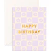 Discount Fox & Fallow Birthday Lilac Daisy Grid Greeting Card