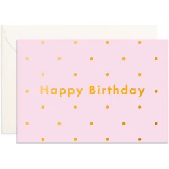 Online Fox & Fallow Birthday Lilac Dots Mini Greeting Card