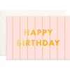 Outlet Fox & Fallow Birthday Peony Pinstripe Mini Greeting Card