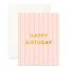 Outlet Fox & Fallow Birthday Peony Pinstripe Greeting Card