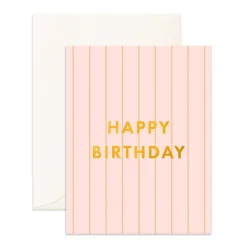 Outlet Fox & Fallow Birthday Peony Pinstripe Greeting Card