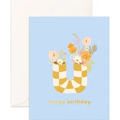 Clearance Fox & Fallow Birthday Pipe Vase Greeting Card