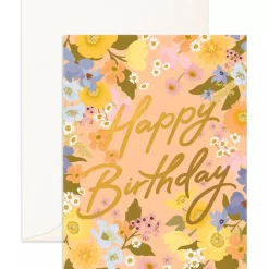 Sale Fox & Fallow Birthday Spring Florals Peach Greeting Card