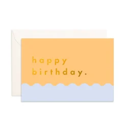 Online Fox & Fallow Birthday Tangerine Ripple Mini Greeting Card