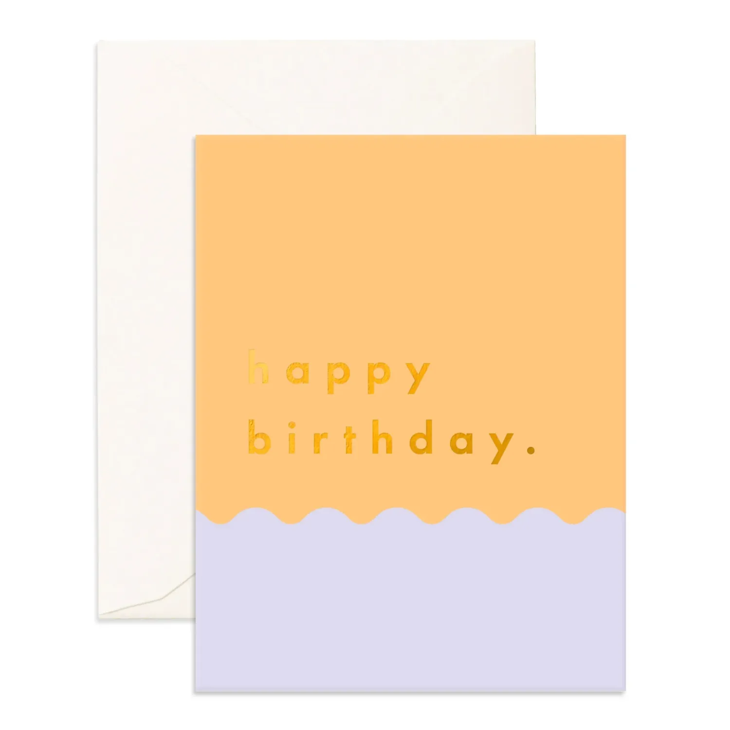 Hot Fox & Fallow Birthday Tangerine Ripple Greeting Card