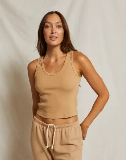 Online Perfect White Tee Blondie Structured Rib Tank - Sand Dune