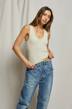 Best Perfect White Tee Blondie Structured Rib Tank - Heather Oat