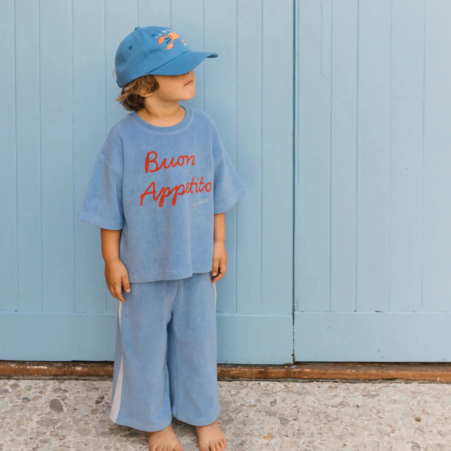 Discount Golden Children Buon Appetito Mid Sleeve Tee Terry Towel - Pool Blue
