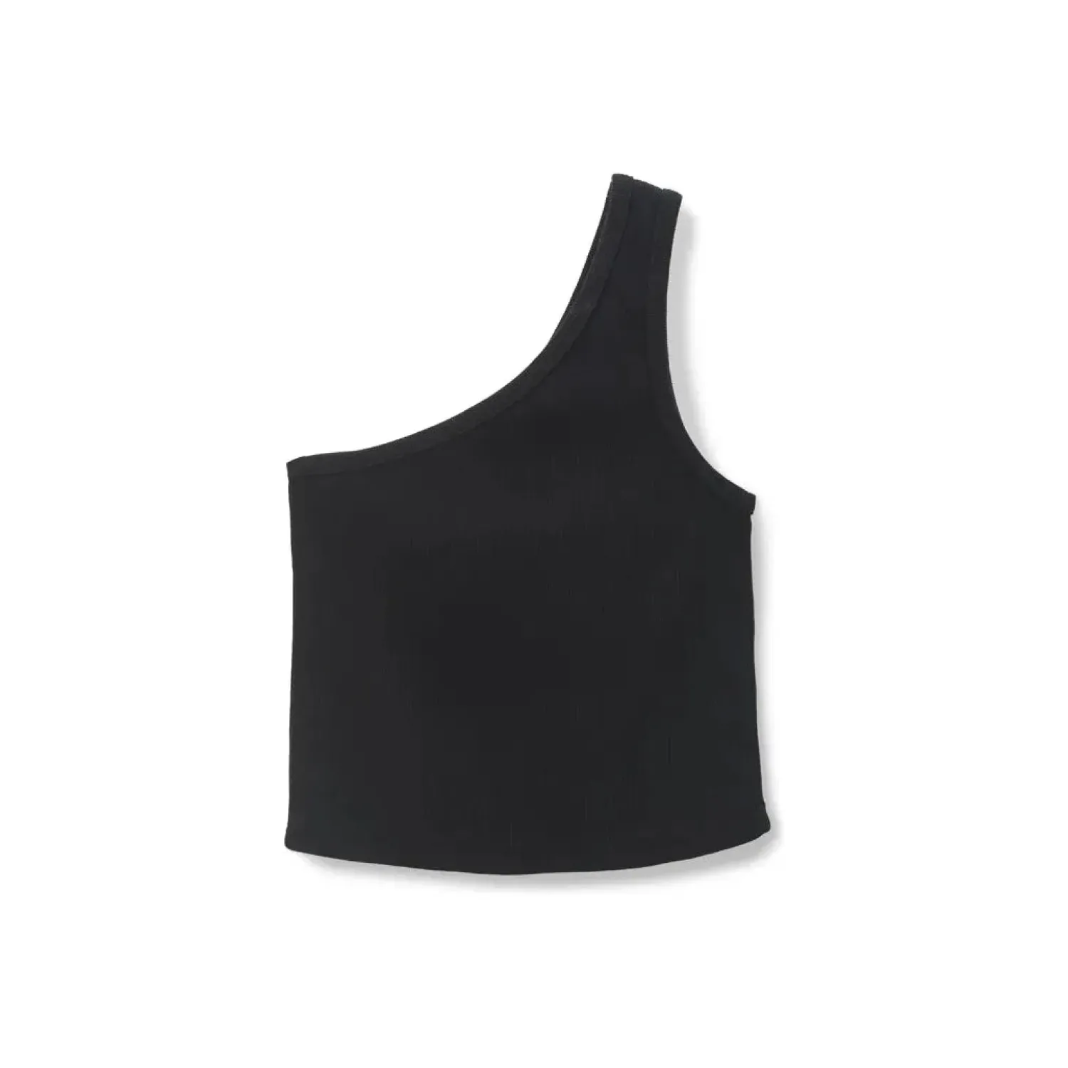 Outlet Perfect White Tee Call Me One Shoulder Rib Tank
