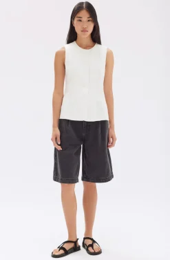 Online Assembly Label Calla Linen Top - Antique White