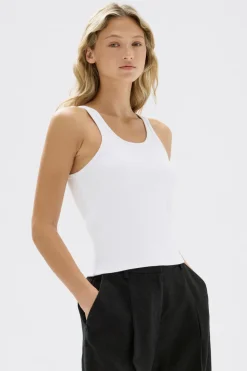 New Assembly Label Drew Rib Tank - White