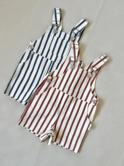 Outlet Tiny Trove Ellis Stripe Cotton Overalls
