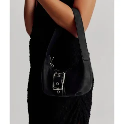 Discount Brie Leon Everyday Mini Baguette Bag - Indigo Black Suede