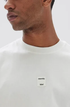 Clearance Assembly Label Mens Exhibit Patch Short Sleeve Tee - Antique White