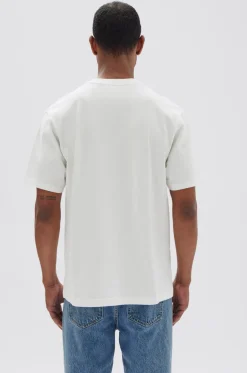 Clearance Assembly Label Mens Exhibit Patch Short Sleeve Tee - Antique White
