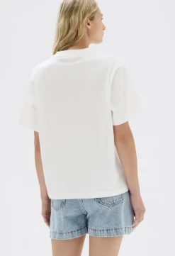 Clearance Assembly Label Exhibit Patch Short Sleeve Tee - Antique White/Black