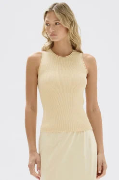 New Assembly Label Faye Knit Tank - Pannacotta
