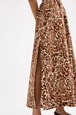 Online Nude Lucy Florense Shirred Maxi Dress