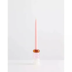 New Maison Balzac Grande Pauline Candle Holder - Amber/Pink/White