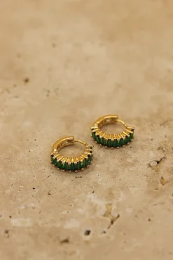Sale Love From Lilou Ivy Earring - Emerald / Gold