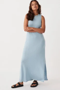 Outlet Arcaa Movement Izi Organic Linen Cotton Maxi Dress - Sky