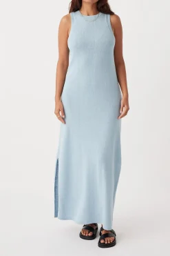 Outlet Arcaa Movement Izi Organic Linen Cotton Maxi Dress - Sky
