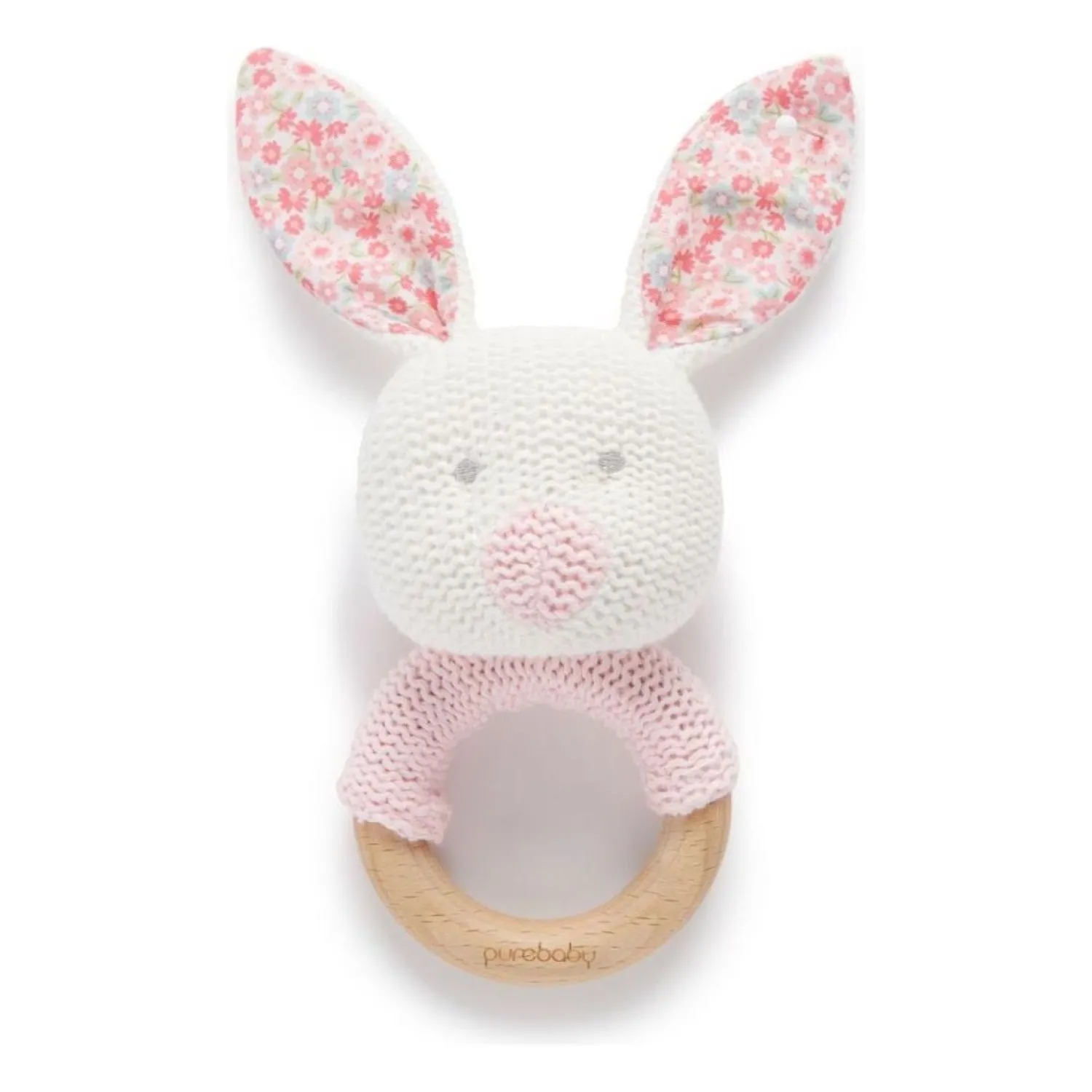 Hot Heysmed Knitted Rattle - Wooden Handle