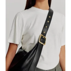 Clearance Brie Leon Large Everyday Croissant Bag - Black
