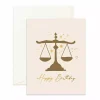 Hot Fox & Fallow Libra Birthday Greeting Card