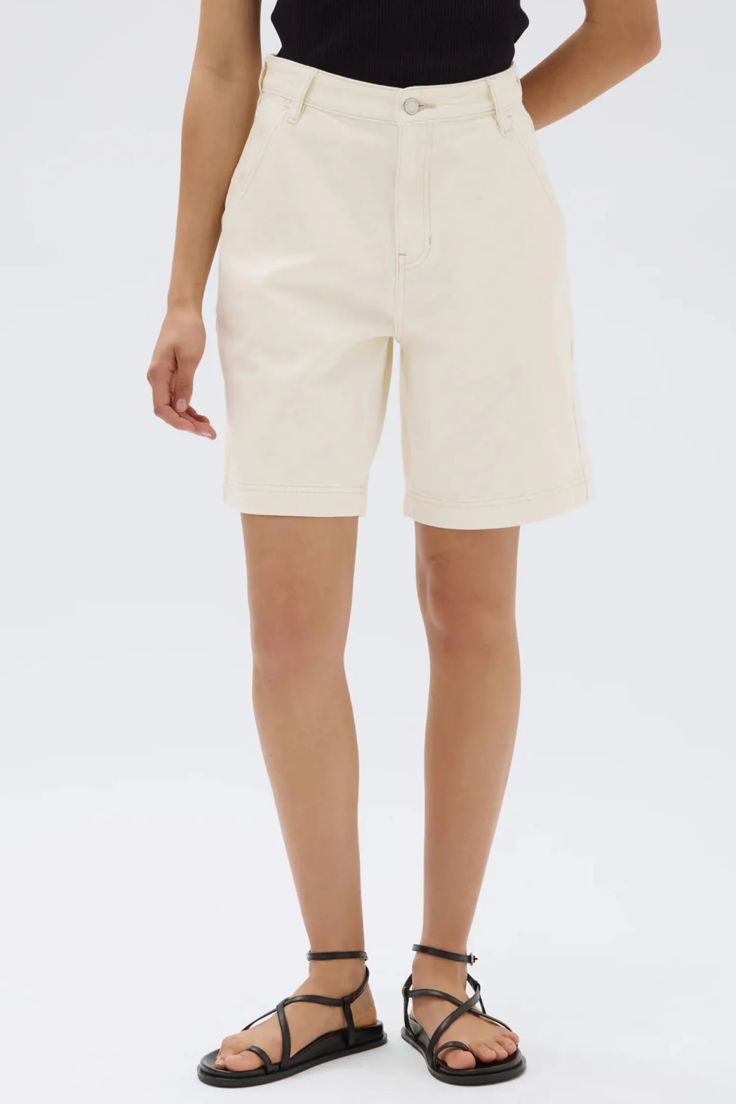 Assembly Label Longline Denim Short - Ecru
