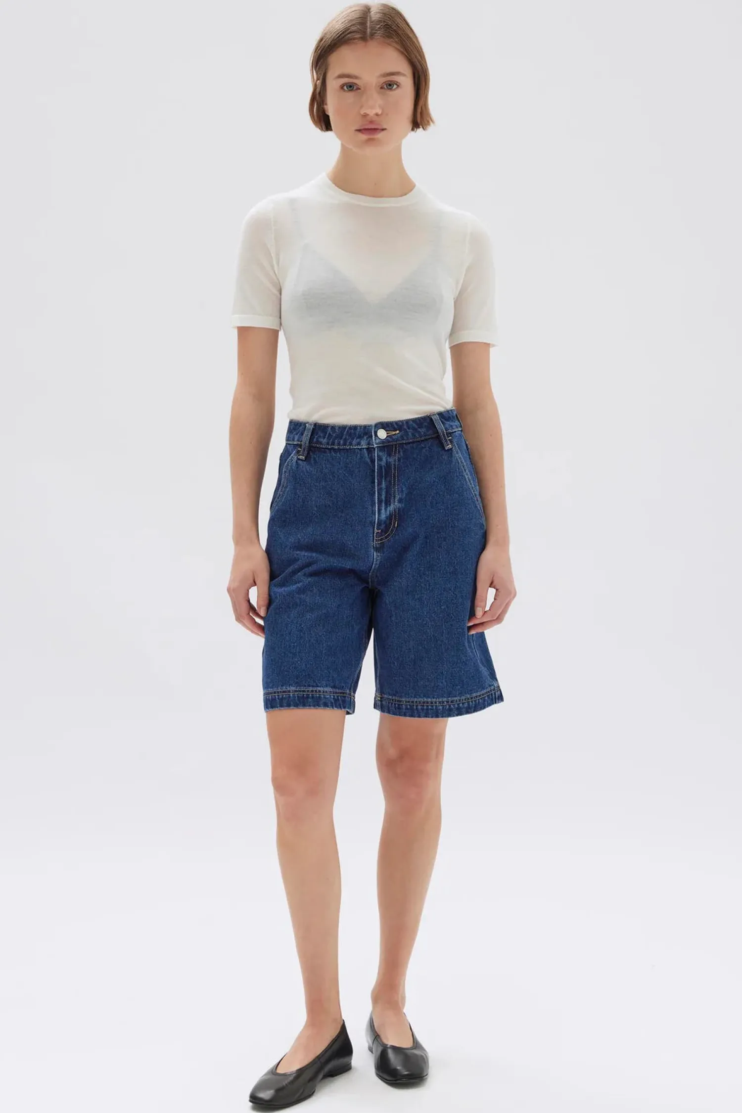 Online Assembly Label Longline Denim Short - Heritage Blue