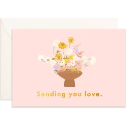 Clearance Fox & Fallow Lots Of Love Vase Mini Greeting Card