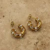 Online Love From Lilou Lottie Pearl Hoop Earrings - Gold