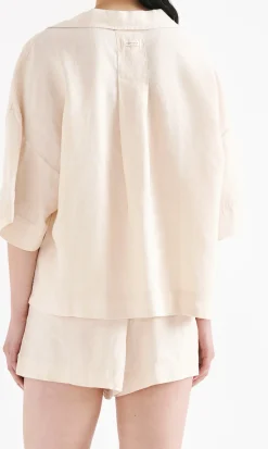 Clearance Nude Lucy Lounge Linen Shirt - Pannacotta
