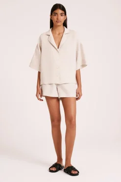 New Nude Lucy Lounge Linen Short - Natural