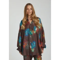 Hot Summi Summi LS Oversized Shirt - Pansy Drip