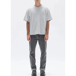 Online Assembly Label Lucas Cotton Short Sleeve Tee - Grey Marle