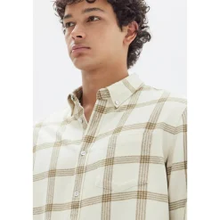 Sale Assembly Label Manny Check Sleeve Shirt - Cream / Tan Check