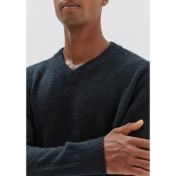 Online Assembly Label Marley V Neck Cotton Blend Knit - Black